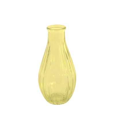 Vintage Fluted Bud Vase  14cm - Yellow