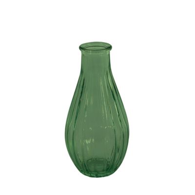 Vintage Fluted Bud Vase  14cm - Green