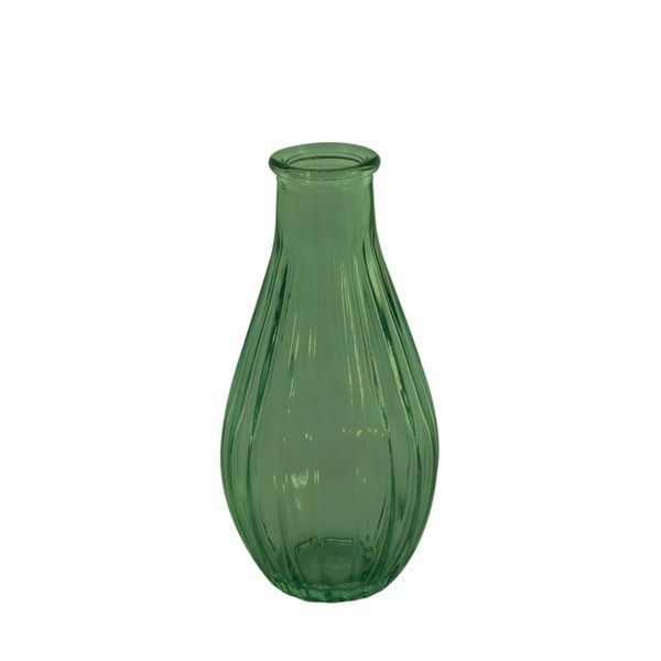 Vintage Fluted Bud Vase  14cm - Green