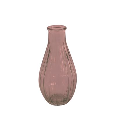 Vintage Fluted Bud Vase 14cm - Pink