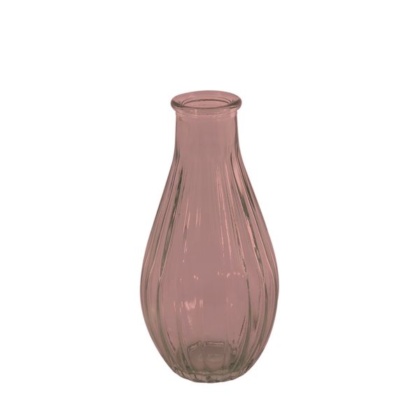 Vintage Fluted Bud Vase 14cm - Pink