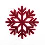 Flocked Snowflake Hanging Decoration - Burgundy  -22cm