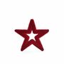 Flocked Star Hanging Decoration - Burgundy - 12cm