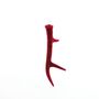 Flocked Antler Hanging Decoration - Burgundy - 20cm