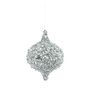 Filigree Glitter Onion Hanging Decoration - Silver - 18cm