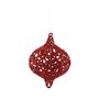 Filigree Glitter Onion Hanging Decoration - Red - 18cm