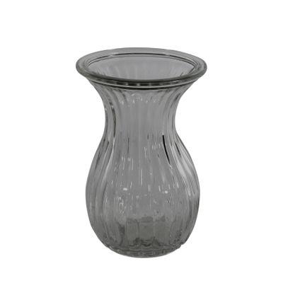 Harper Fluted Flare Top Vase - H14cm - Grey