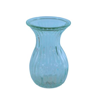 Harper Fluted Flare Top Vase - H14cm - Blue