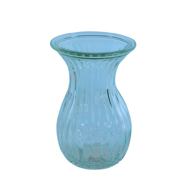 Harper Fluted Flare Top Vase - H14cm - Blue