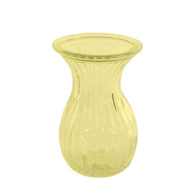 Harper Fluted Flare Top Vase - H14cm - Yellow