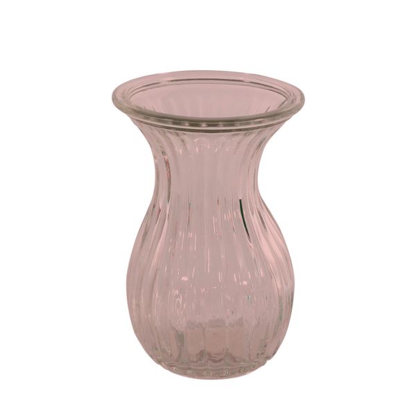 Harper Fluted Flare Top Vase - H14cm - Pink