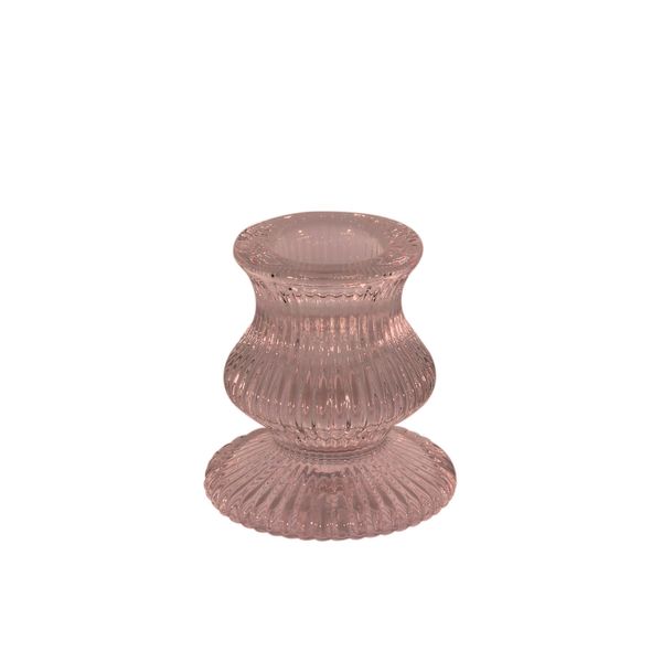 Eliza Taper Candle Holder -  5.5 x 6cm - Pink