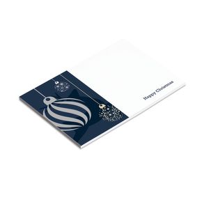 Large Card - Baubles on Blue - Happy Christmas - Pk6