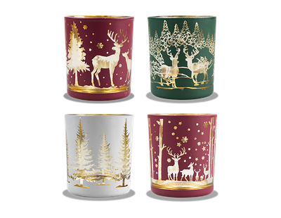 Christmas Scene Tea Light Holder (Assorted)