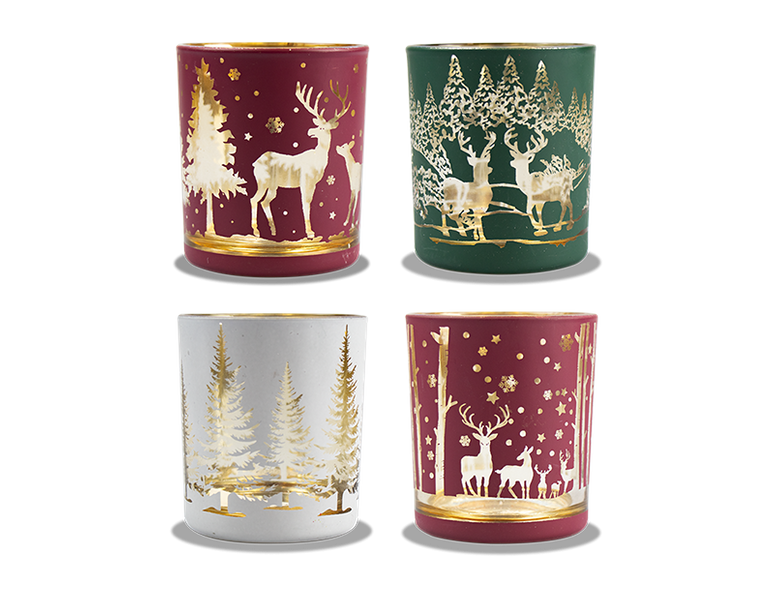 Christmas Scene Tea Light Holder (Assorted)