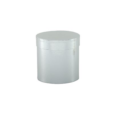 Metallic Silver Hat Box - D13 x H14cm