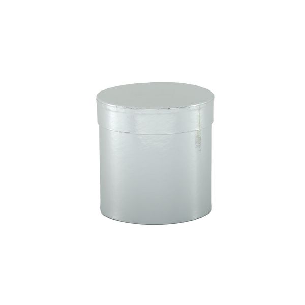 Metallic Silver Hat Box - D13 x H14cm