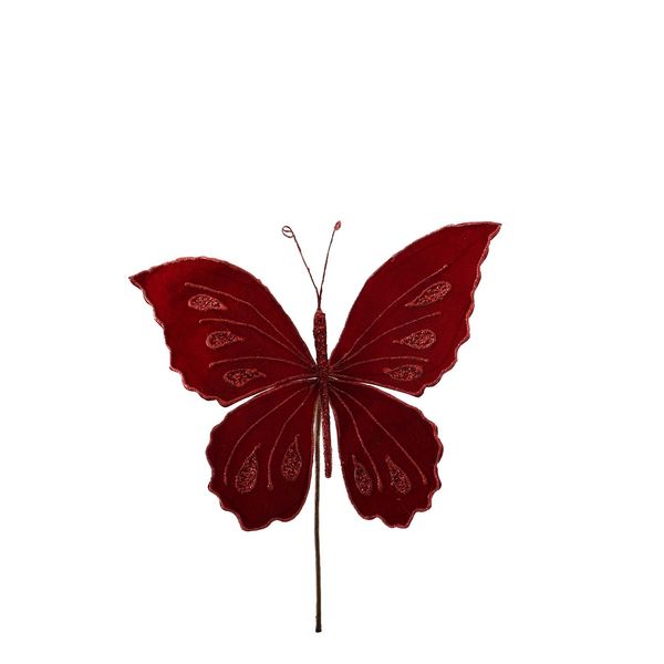 Large Velvet Butterfly  - Red - 30x30cm