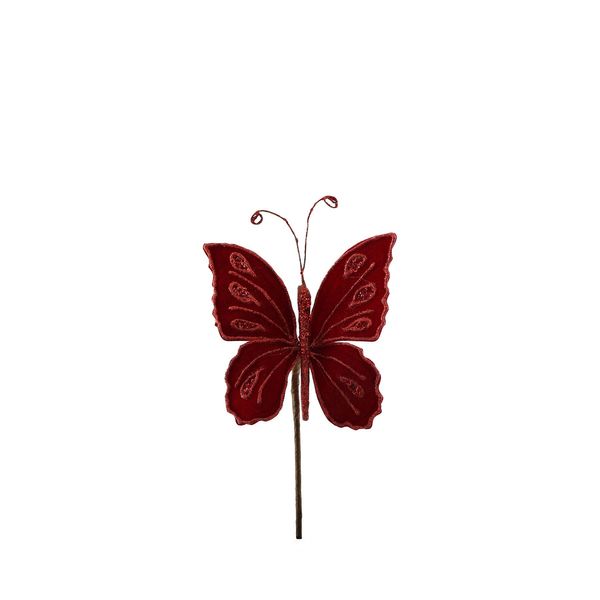 Velvet Butterfly - Red - 17x17cm