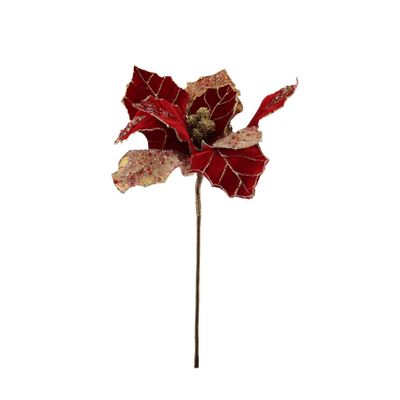 Poinsettia Pick - Red/ Gold