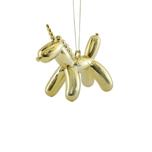 Balloon Unicorn Hanging Decoration - Shiny Gold - 10cm