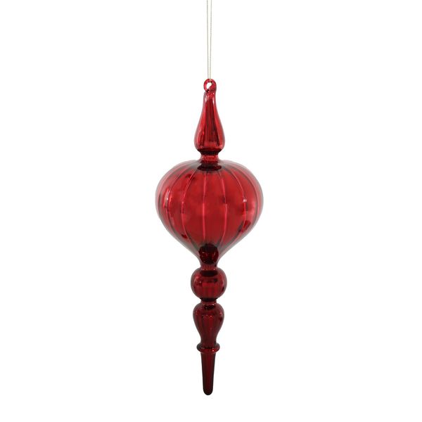  Glass Hanging Decoration - RED -30x10cm