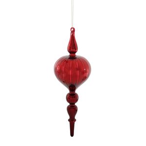  Glass Hanging Decoration - RED -30x10cm