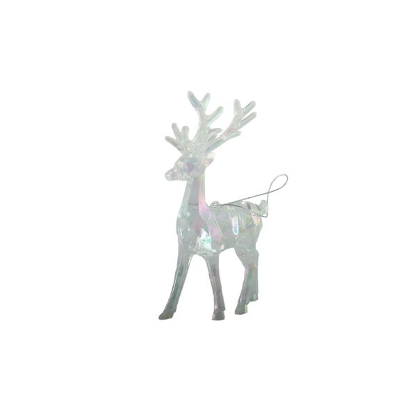 Iridescent Reindeer Hanging Decoration -14cm