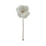  Faux Fur Magnolia Head with Beaded Edge - White - 53cm