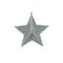 Glitter Star Hanging Decoration - Silver 15cm