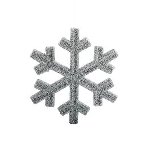 Glitter Snowflake Hanging Decoration - Silver - 25cm