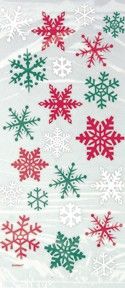 Snowflake Red/Green Cellophane Bags