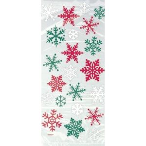 Snowflake Red/Green Cellophane Bags