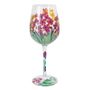 Pink Hydrangea Wine Glass