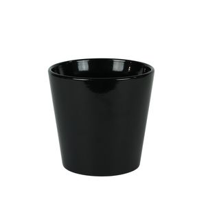 Hortus Vienna Ceramic Pot - Glossy Black - Dia14 x H15cm