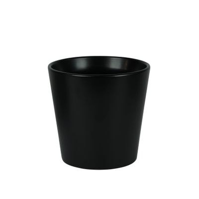 Hortus Vienna Ceramic Pot - Matt Black - Dia14 x H15cm