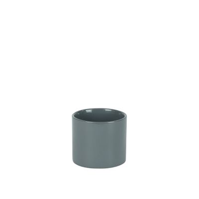 Hortus Sofia Ceramic Pot - Glossy  Grey -Dia 8 x 7cm