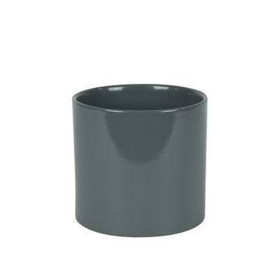 Hortus Sofia Ceramic Pot  - Glossy Grey - Dia14 x H13cm