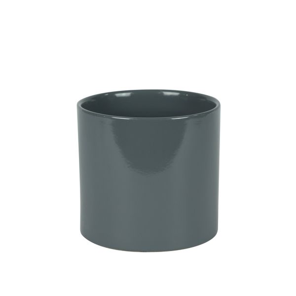 Hortus Sofia Ceramic Pot  - Glossy Grey - Dia14 x H13cm