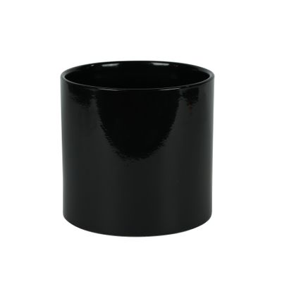 Hortus Sofia Ceramic Pot - Glossy Black -Dia 15 x H16cm