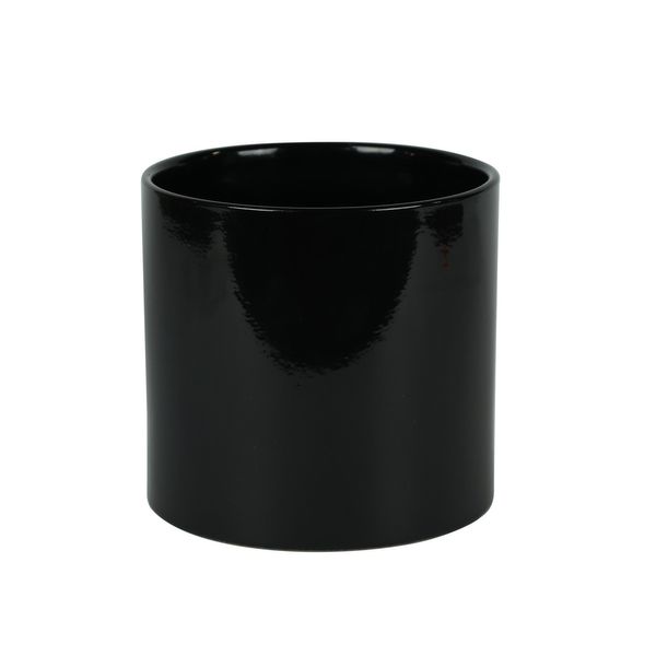 Hortus Sofia Ceramic Pot - Glossy Black -Dia 15 x H16cm