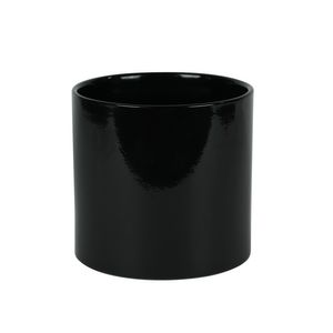 Hortus Sofia Ceramic Pot - Glossy Black -Dia 15 x H16cm