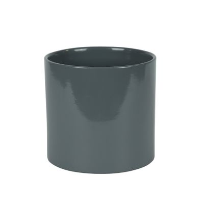 Hortus Sofia Ceramic Pot - Glossy Grey -Dia15 x H16cm