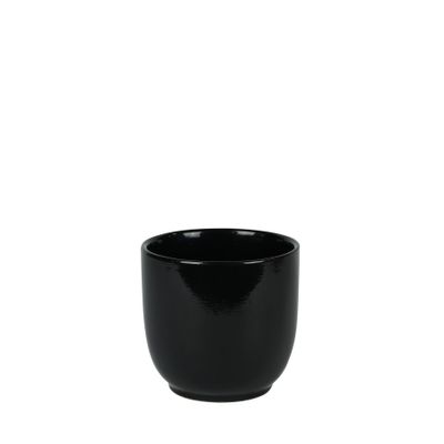 Hortus Cairo Ceramic Pot - Glossy Black - Dia13 x H12cm