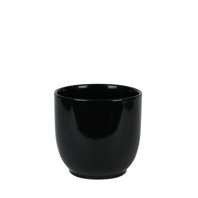 Hortus Cairo Ceramic Pot - Glossy Black - Dia16 x H15cm