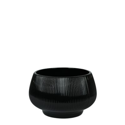 Hortus Belgrade Ceramic Bowl - Glossy Black - Dia24 x H17.5cm
