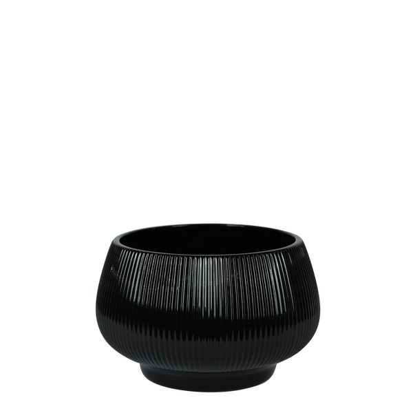 Hortus Belgrade Ceramic Bowl - Glossy Black - Dia24 x H17.5cm