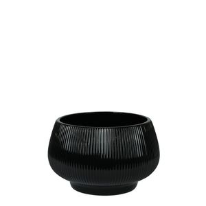 Hortus Belgrade Ceramic Bowl - Glossy Black - Dia24 x H17.5cm