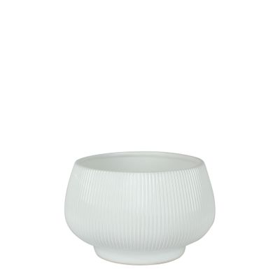 Hortus Belgrade Ceramic Bowl - Glossy White - Dia24x H17.5cm