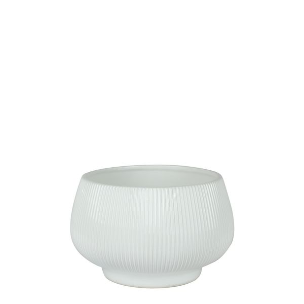 Hortus Belgrade Ceramic Bowl - Glossy White - Dia24x H17.5cm
